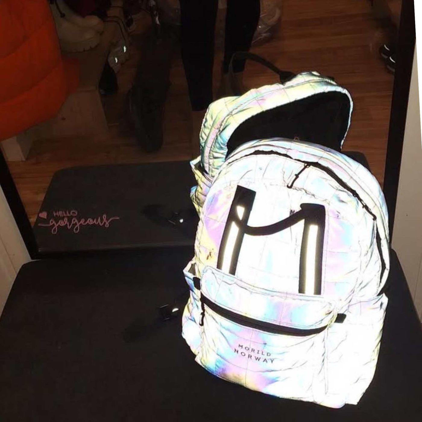 Morild Se Meg Quilt Ryggsekk med refleks, sølv