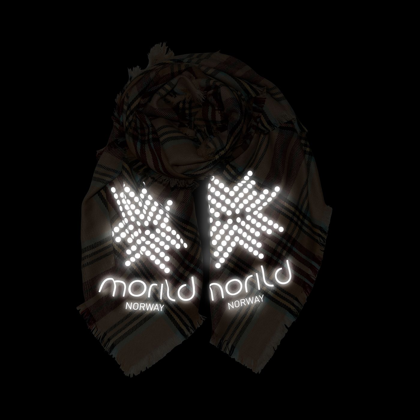 Morild Myk Rute skjerf med refleks, blå/grå