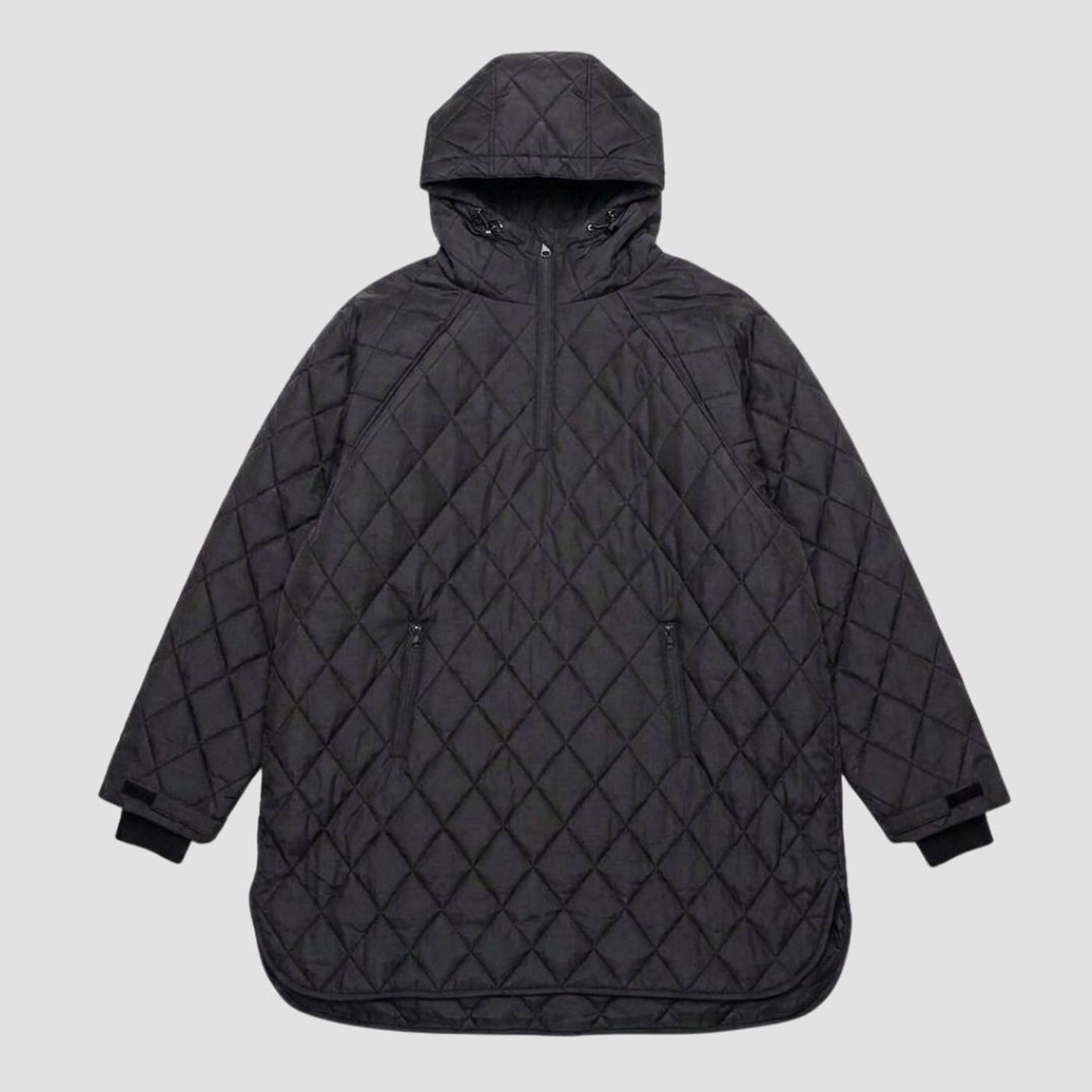 Morild Bli Sett Quilt Padded Poncho med refleks, sort