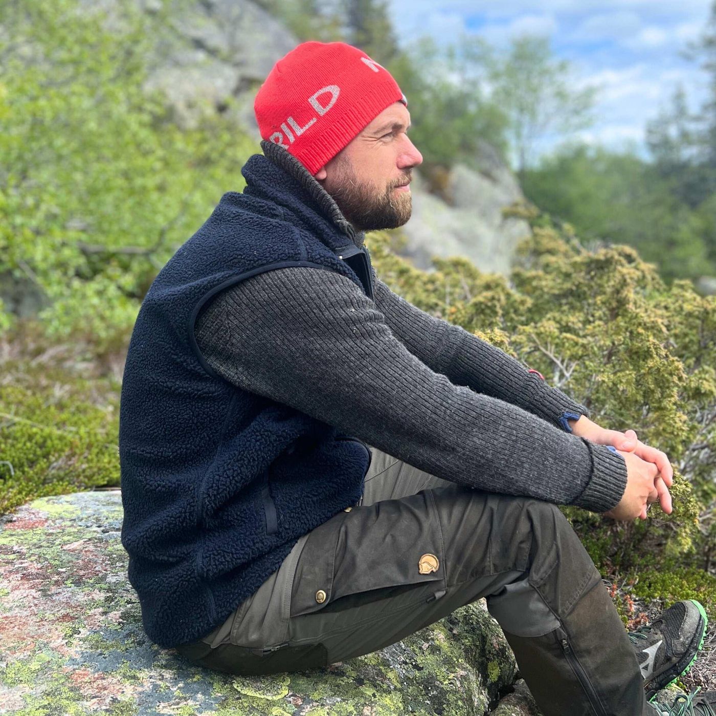 Morild Aktiv lue med refleks, Rød