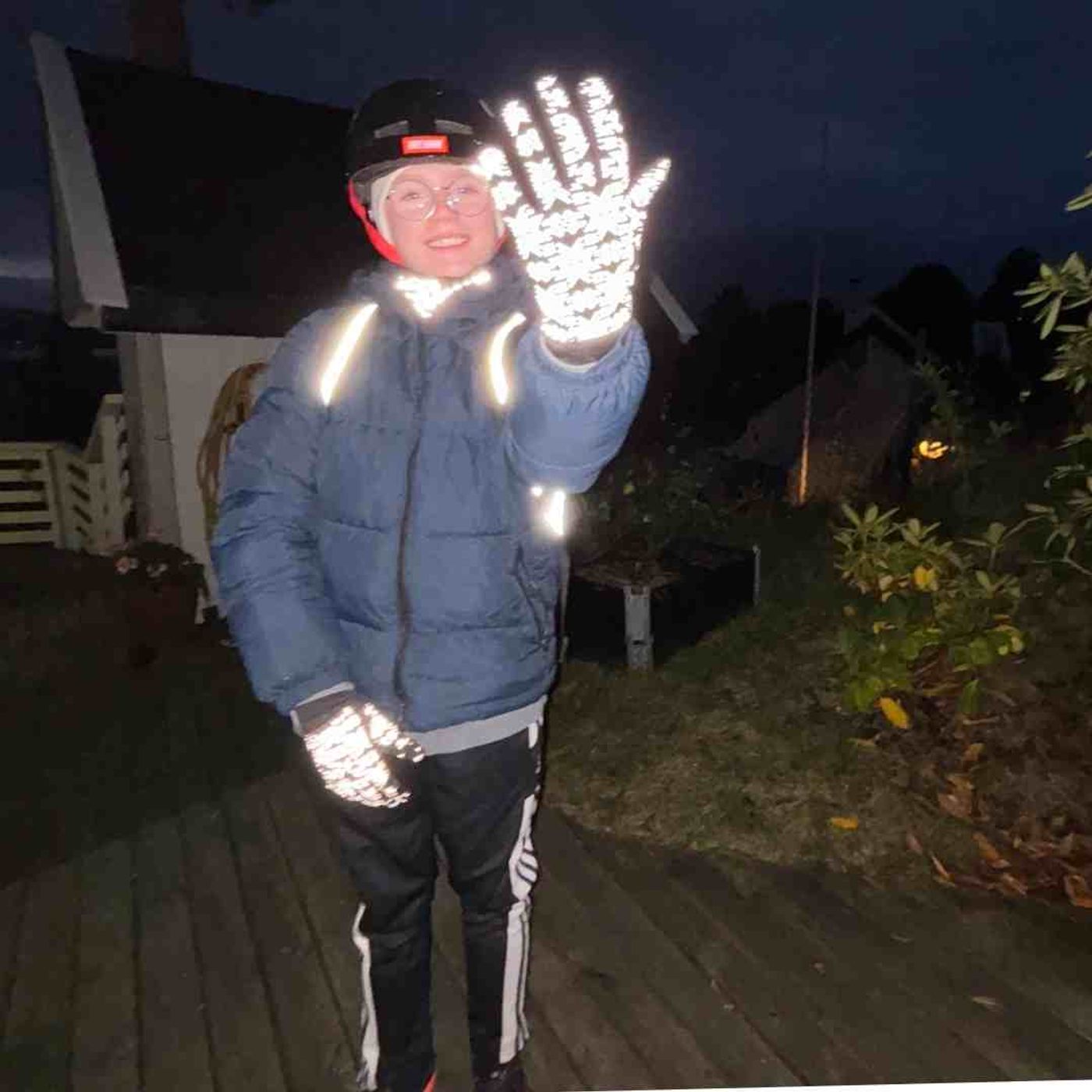 Morild Glitre Junior hansker med refleks, sort