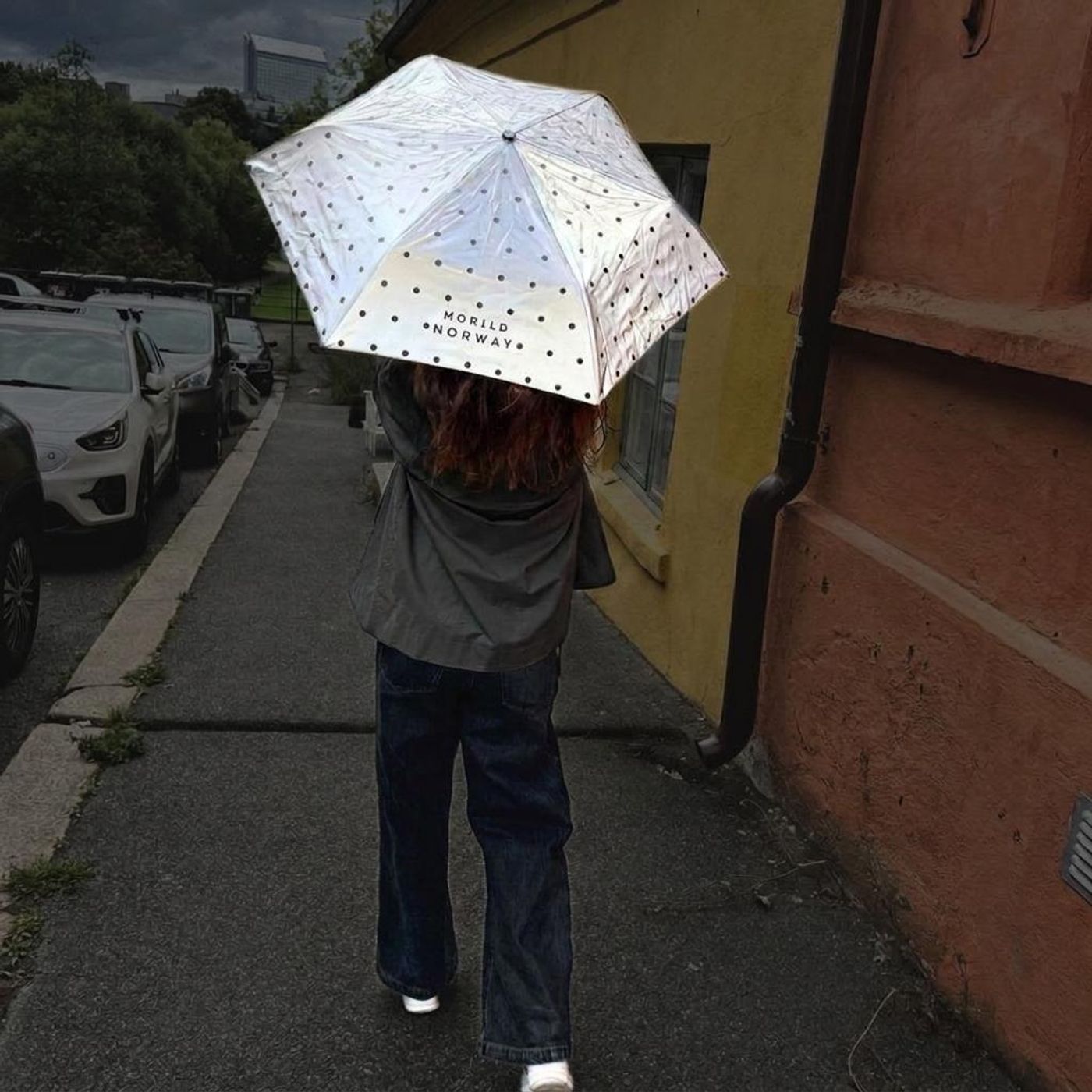 Morild Regn Paraply med refleks, sølv