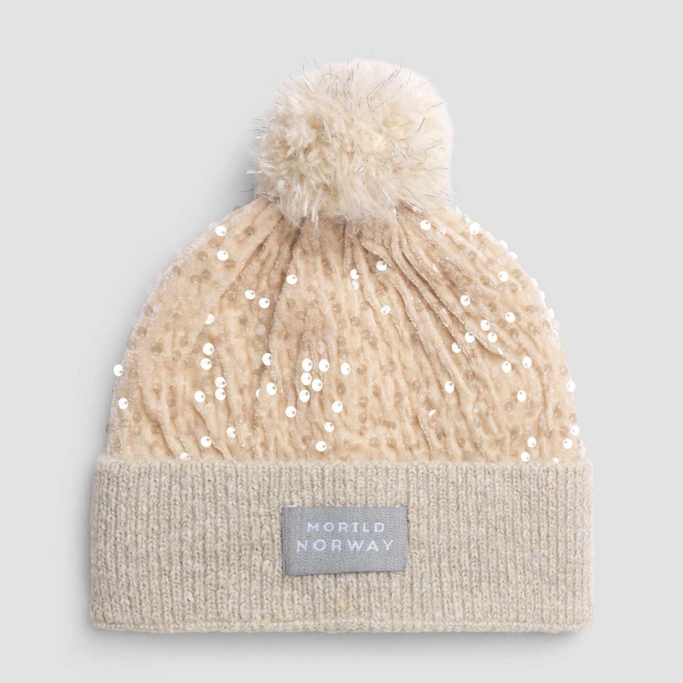 Morild Glitter lue med refleks, krem