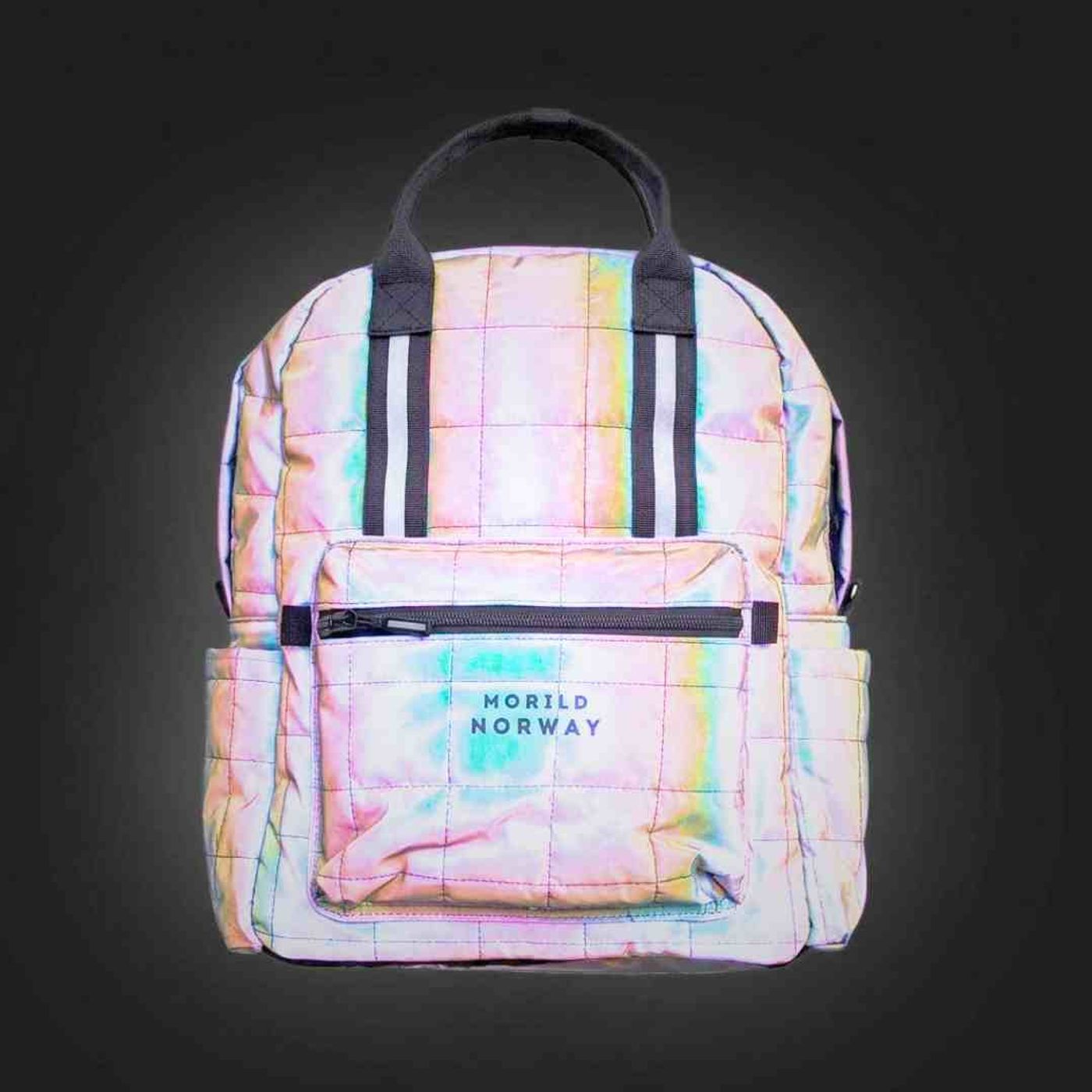 Morild Se Meg Quilt Ryggsekk med regnbuererefleks, sort