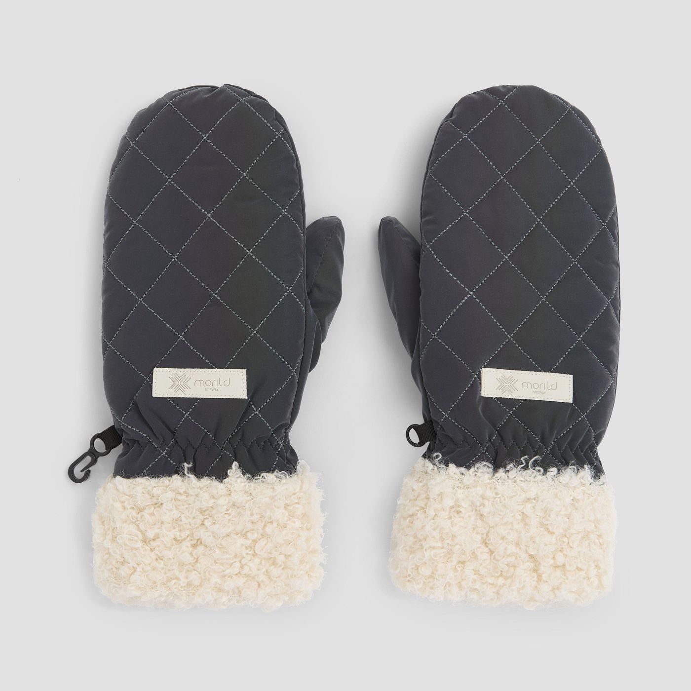 Morild Furry votter med refleks,  sort/krem