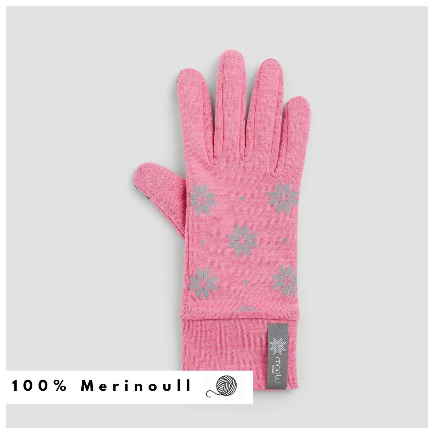 Morild Krystall hansker med refleks, Rosa