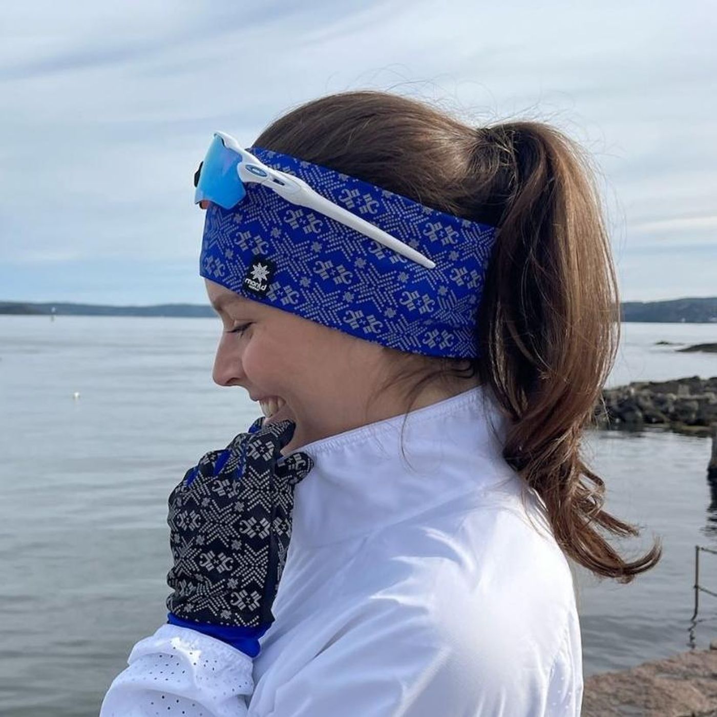 Morild Glitre resirkulert pannebånd med refleks, royal blå