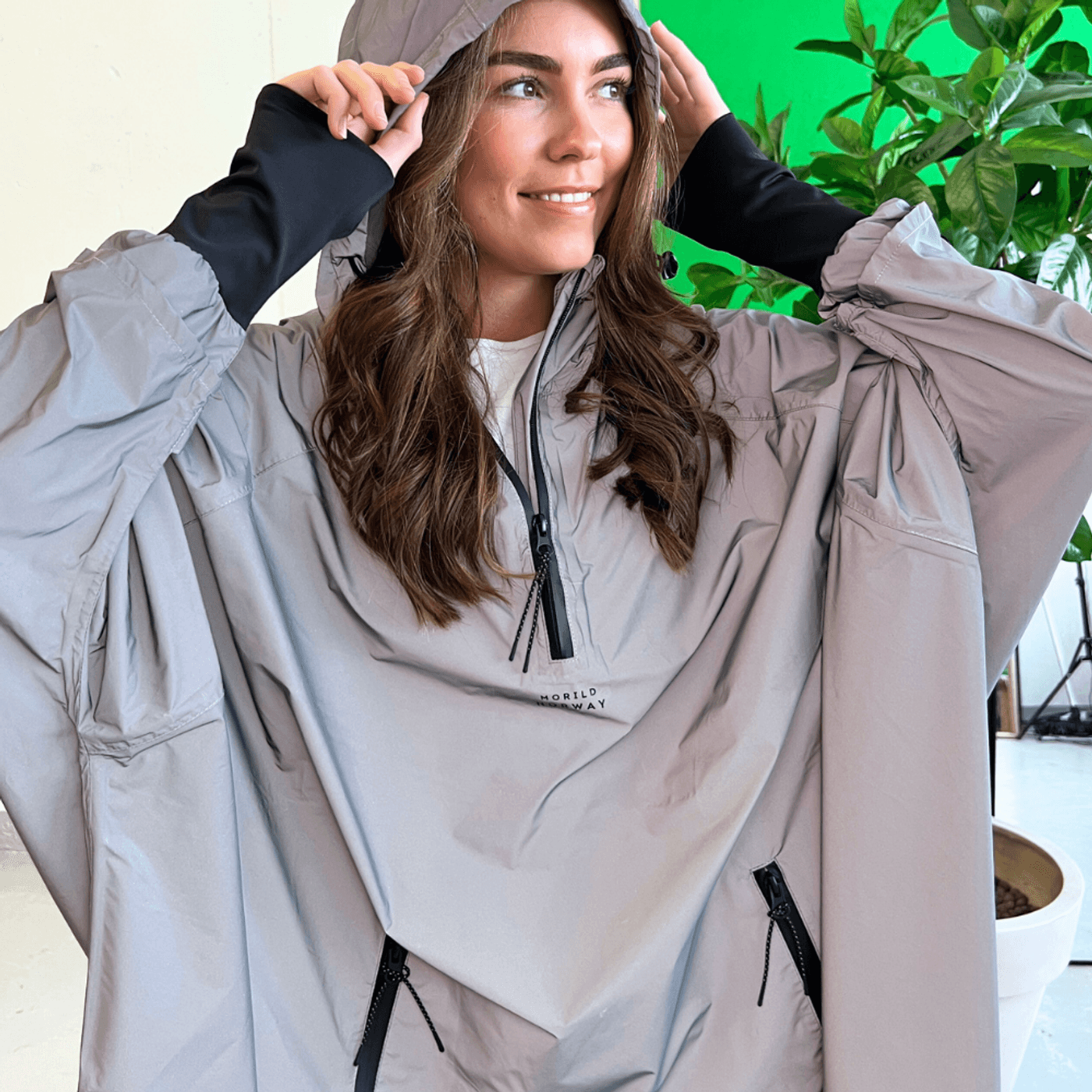 Morild Bli Sett Poncho med refleks, sølv