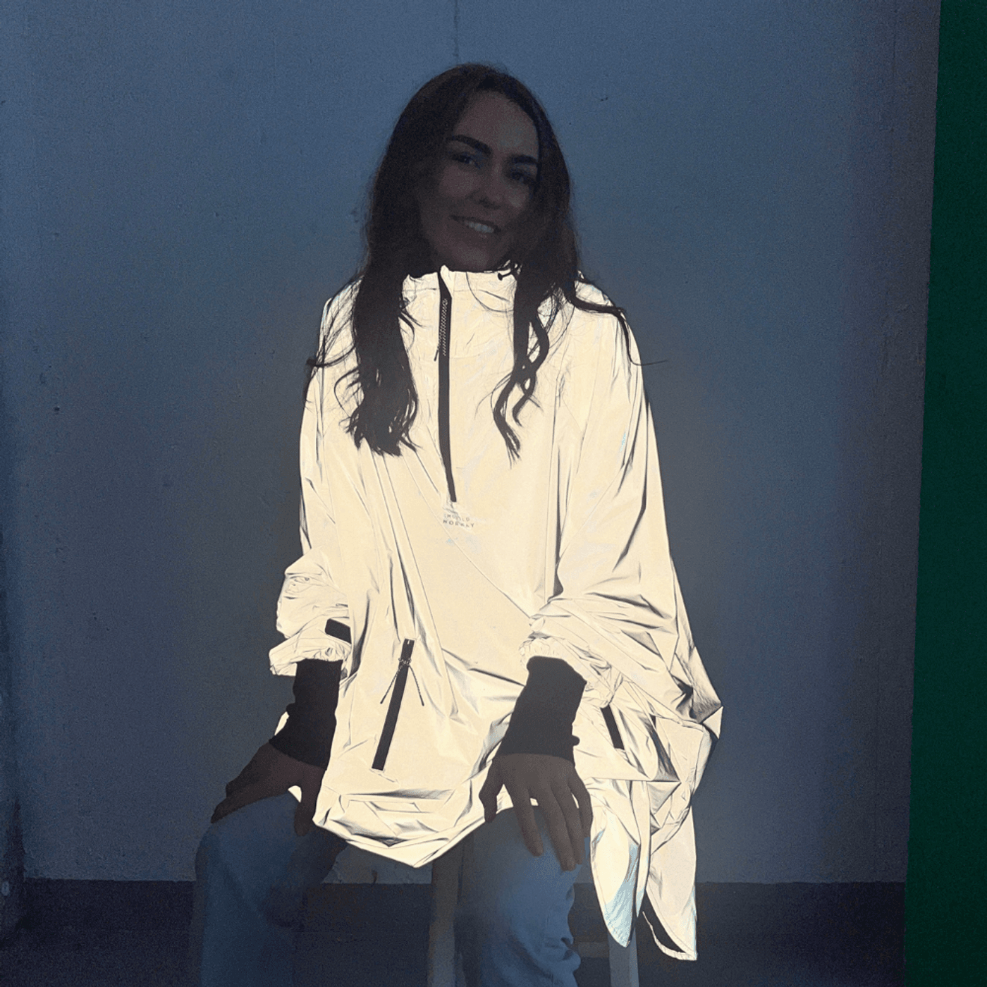 Morild Bli Sett Poncho med refleks, sølv