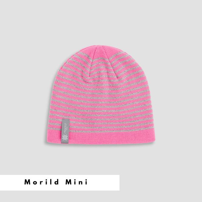 Hovedbilde Morild Mini Refleks stripe lue med refleks, rosa