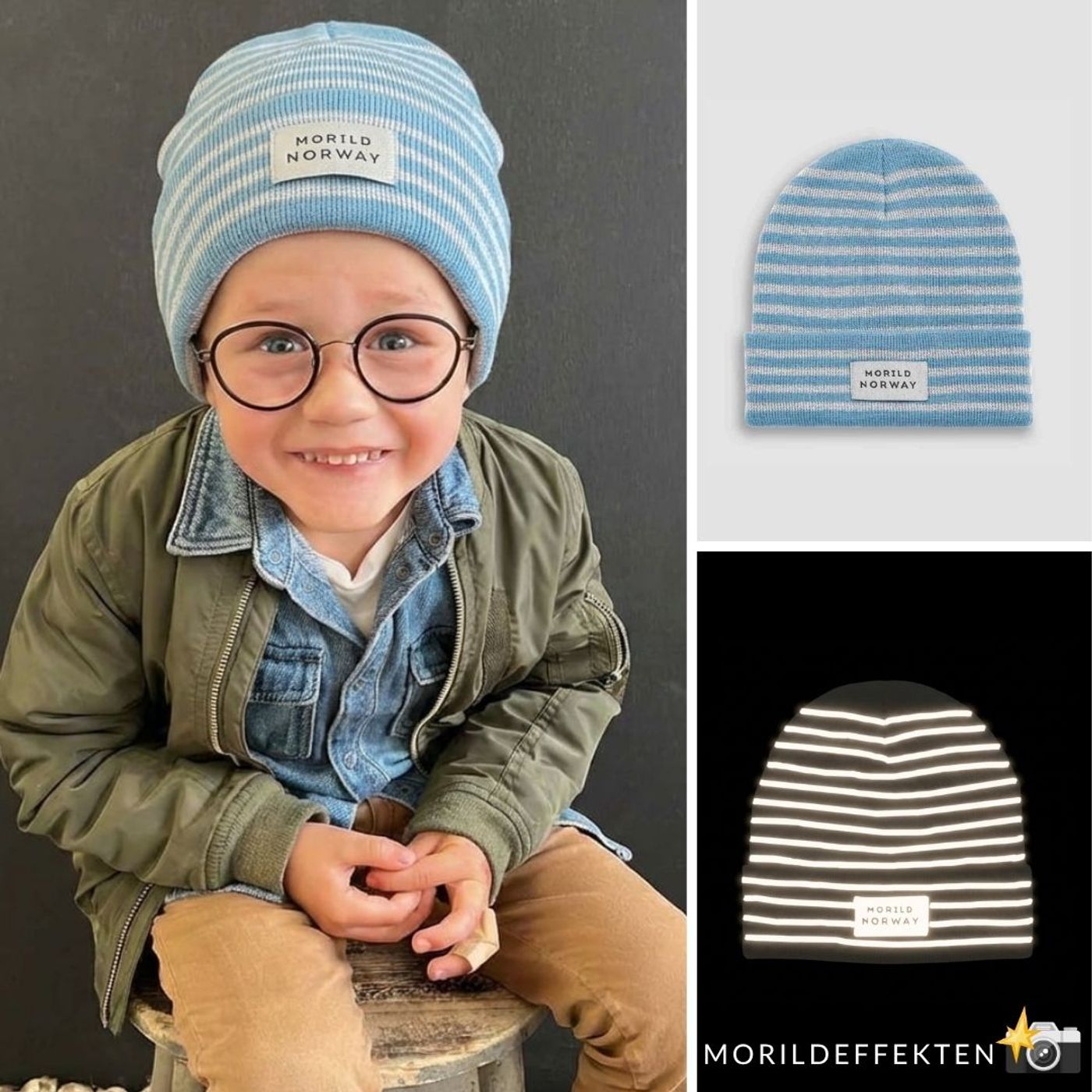 Morild Refleks stripe lue med refleks, blå