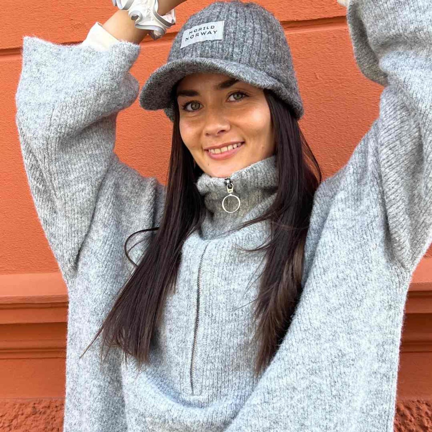 Morild Strikket Caps med refleks, grå