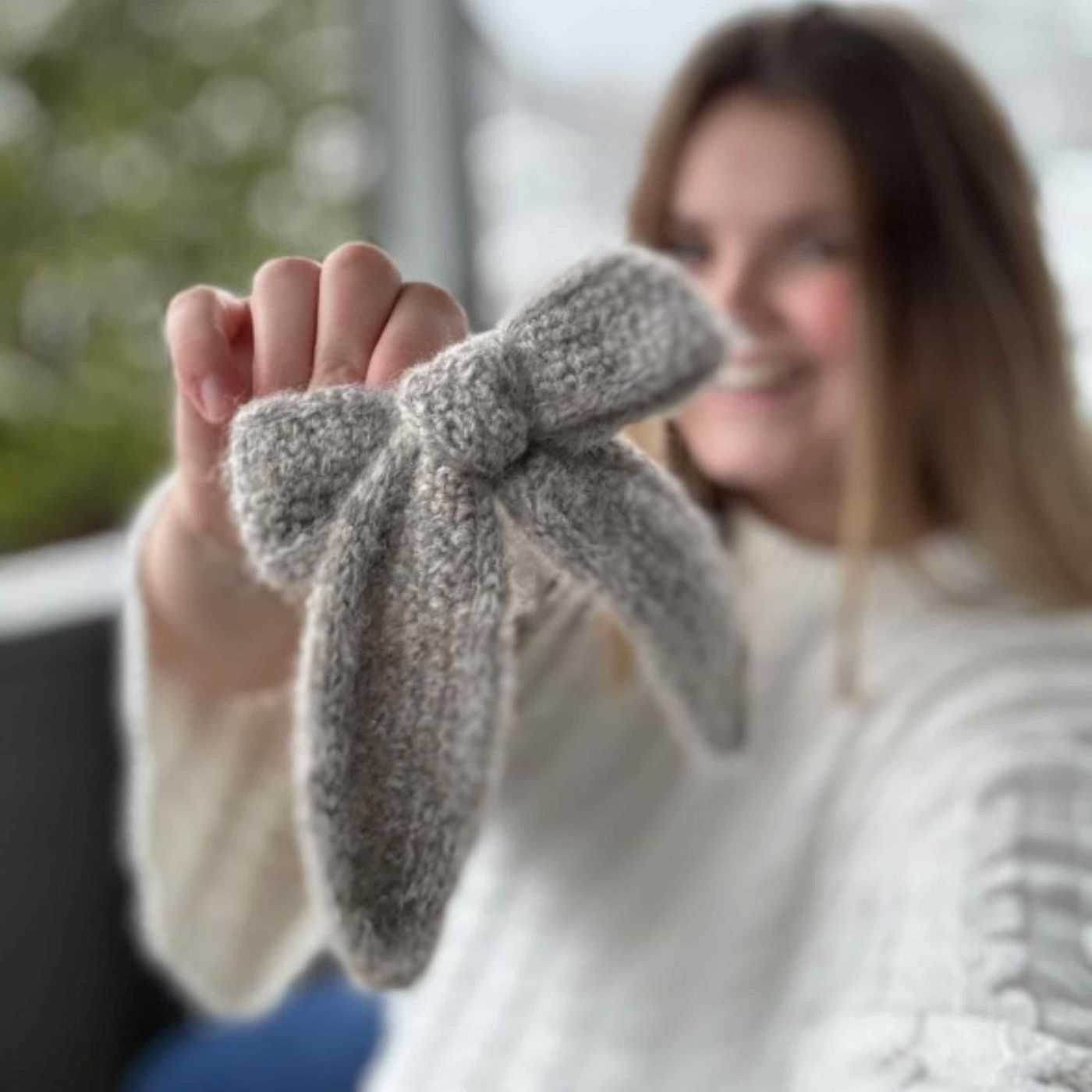Morild Strikket Sløyfe med refleks, sand