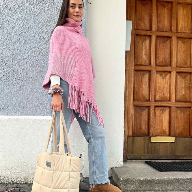 Hovedbilde Morild  Fringe Poncho med refleks, pale pink