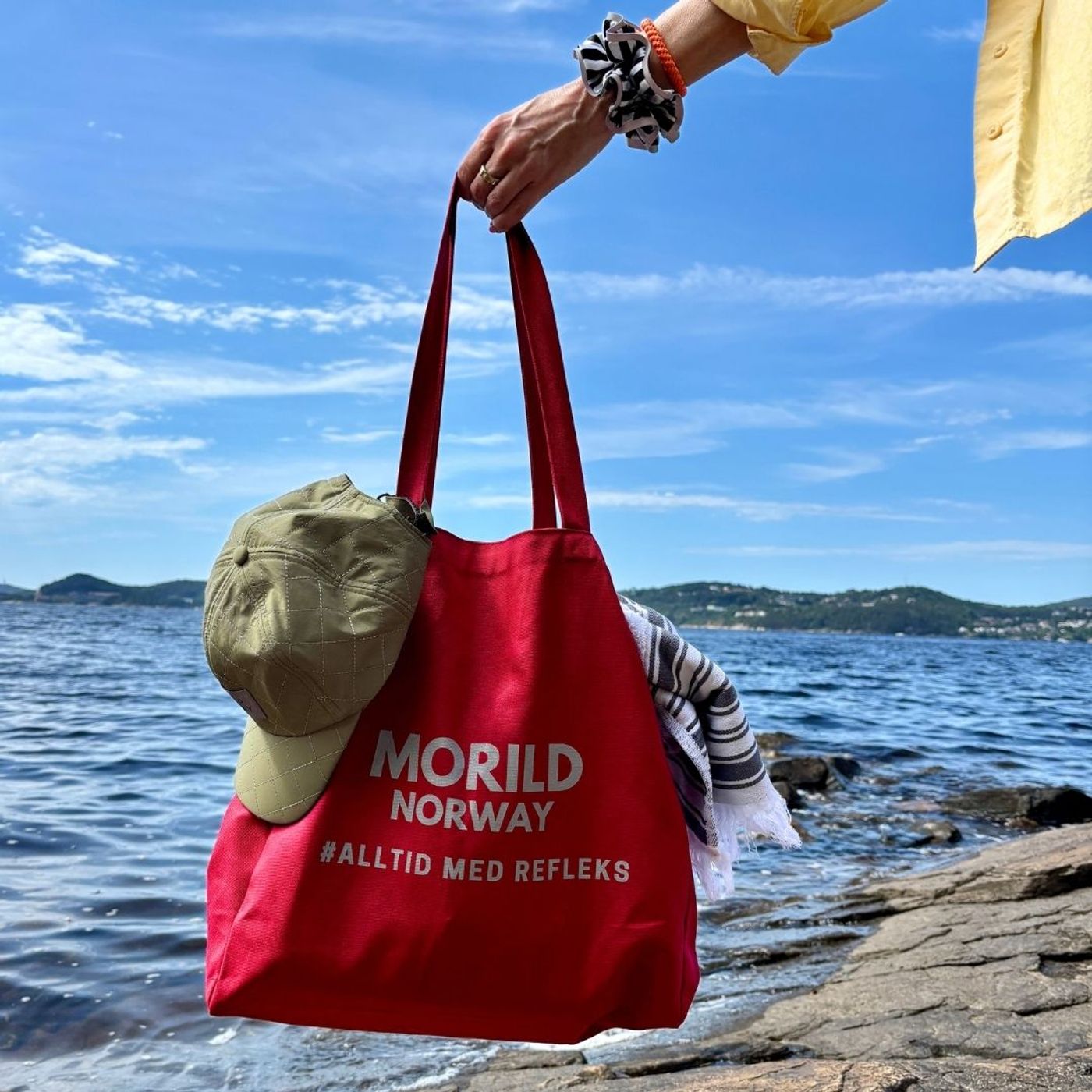 Morild Cotton Shopper med refleks, plomme